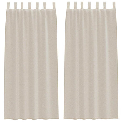Voile-Vorhang mit Vorhängen 2 pcs Sand 245 x 140 cm Polyester