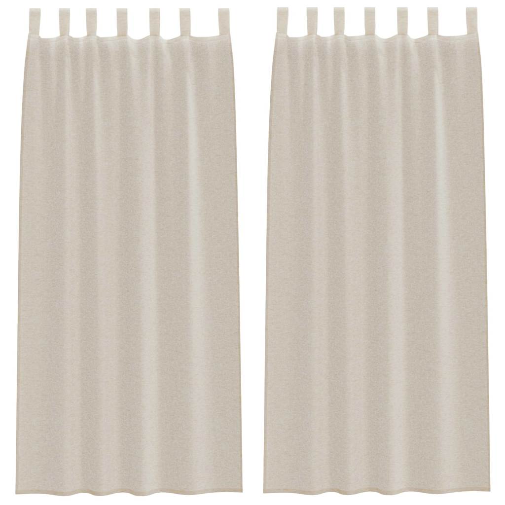 vidaXL Voile-Vorhang mit Vorhängen 2 pcs Sand 260 x 140 cm Polyester