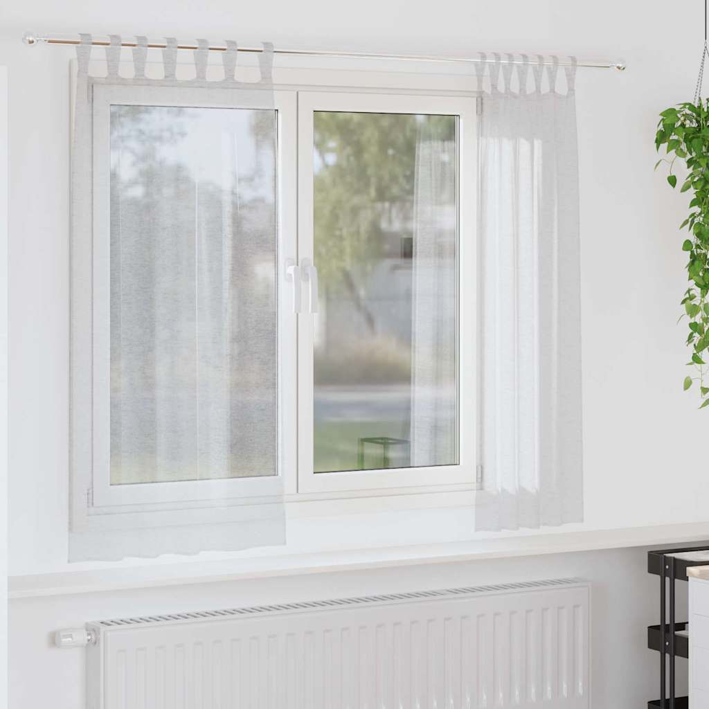 Voile-Vorhang 2 pcs Hellgrau 175 x 140 cm Polyester