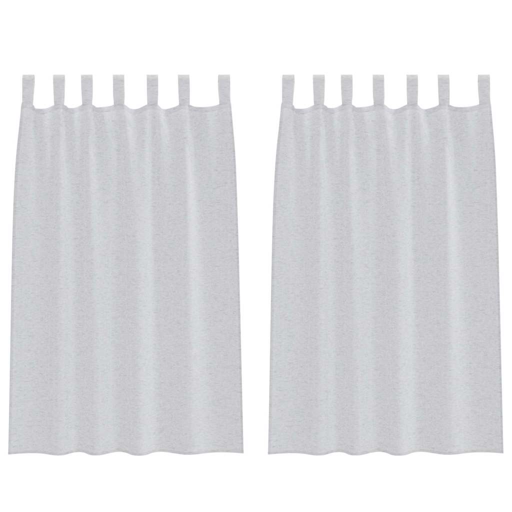 Voile-Vorhang 2 pcs Hellgrau 175 x 140 cm Polyester