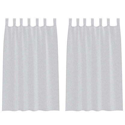 Voile-Vorhang 2 pcs Hellgrau 175 x 140 cm Polyester