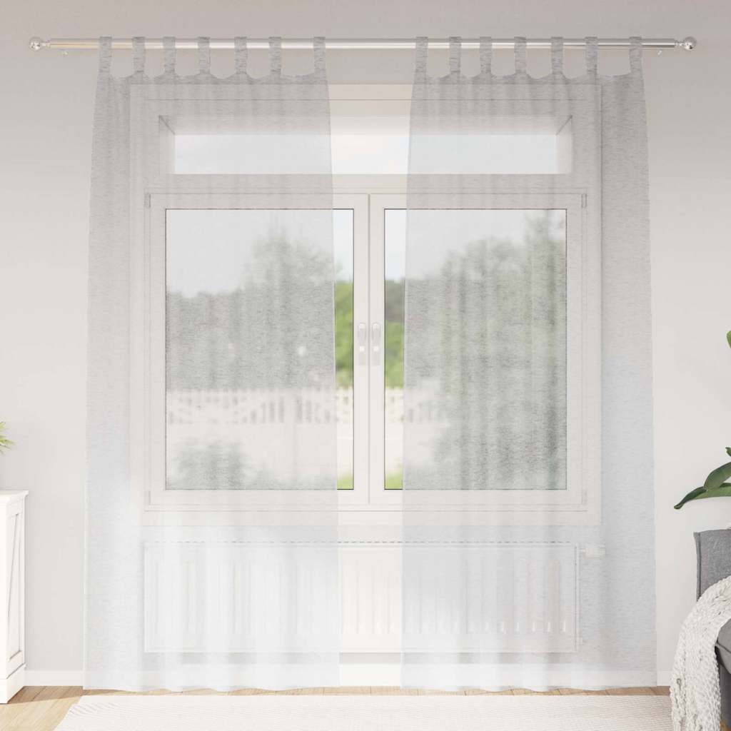 vidaXL Voile-Vorhang 2 pcs Hellgrau 225 x 140 cm Polyester