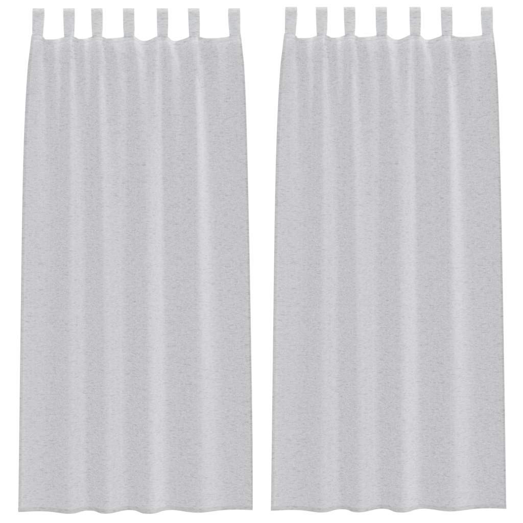 Voile-Vorhang 2 pcs Hellgrau 245 x 140 cm Polyester