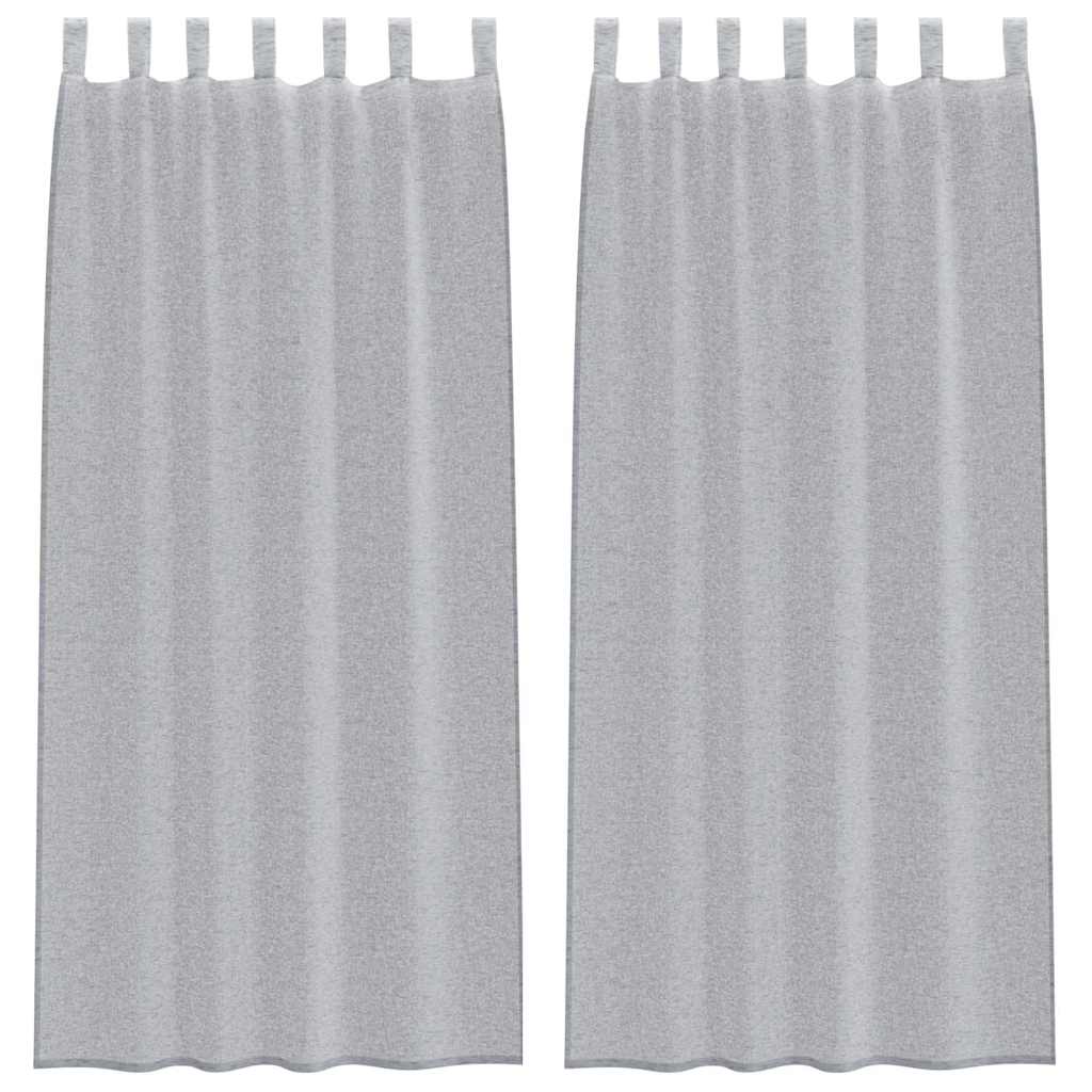 Voile-Vorhang 2 pcs Dunkelgrau 245 x 140 cm Polyester