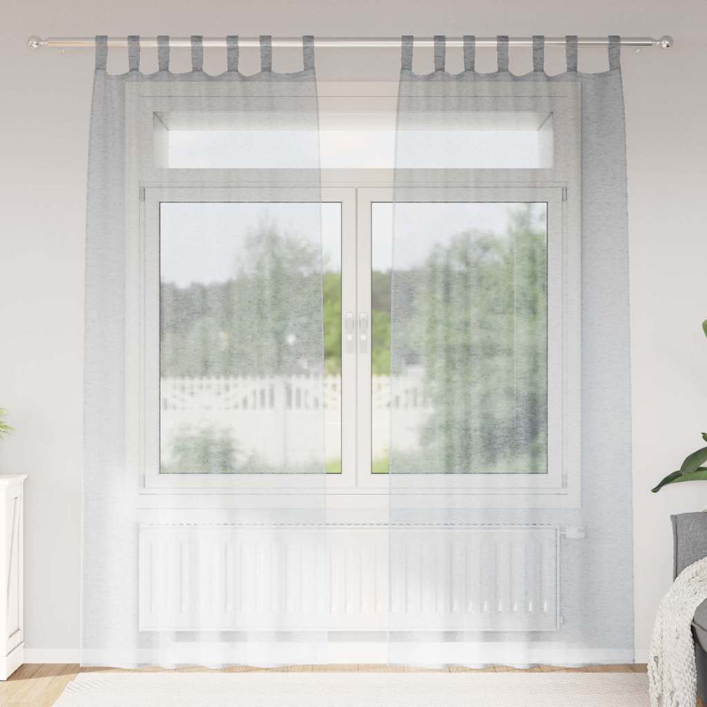 vidaXL Voile-Vorhang 2 pcs Dunkelgrau 260 x 140 cm Polyester