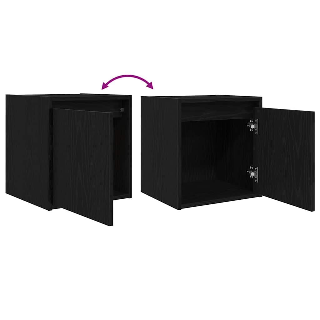vidaXL Wand-Nachttische 2 Stk. Schwarz 38x34x40 cm