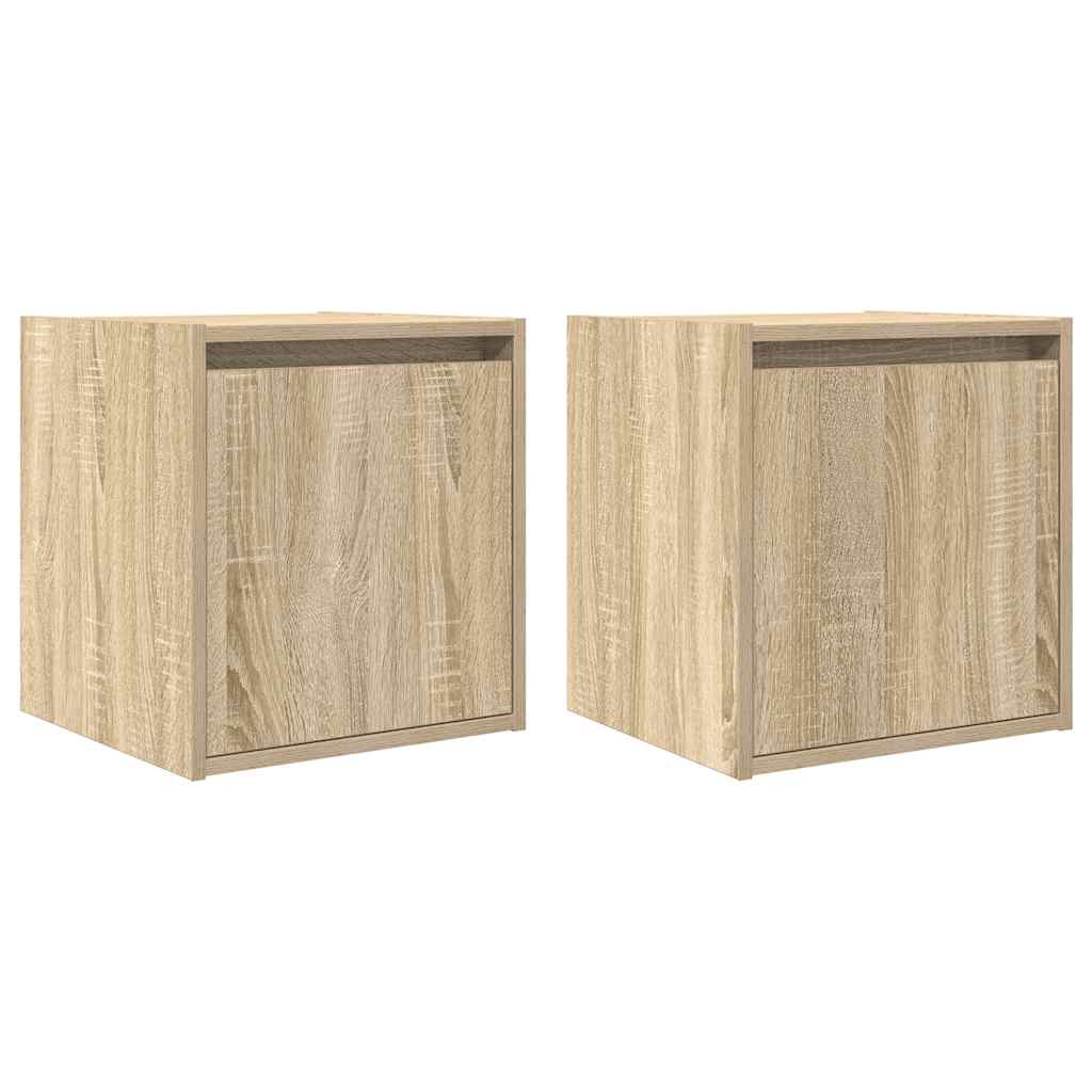 vidaXL Tables de chevet murales 2 pcs Chêne sonoma 38x34x40 cm
