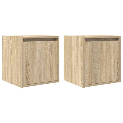 vidaXL Tables de chevet murales 2 pcs Chêne sonoma 38x34x40 cm