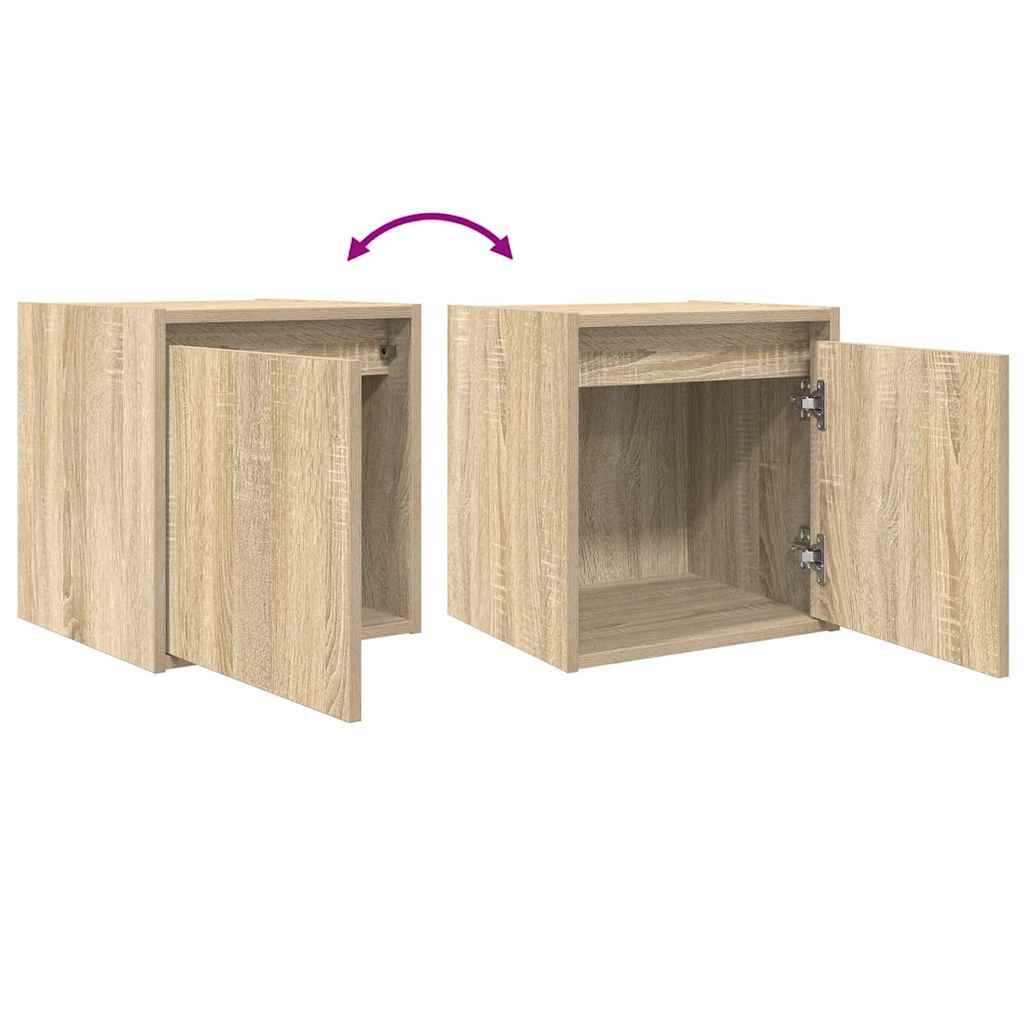 vidaXL Tables de chevet murales 2 pcs Chêne sonoma 38x34x40 cm