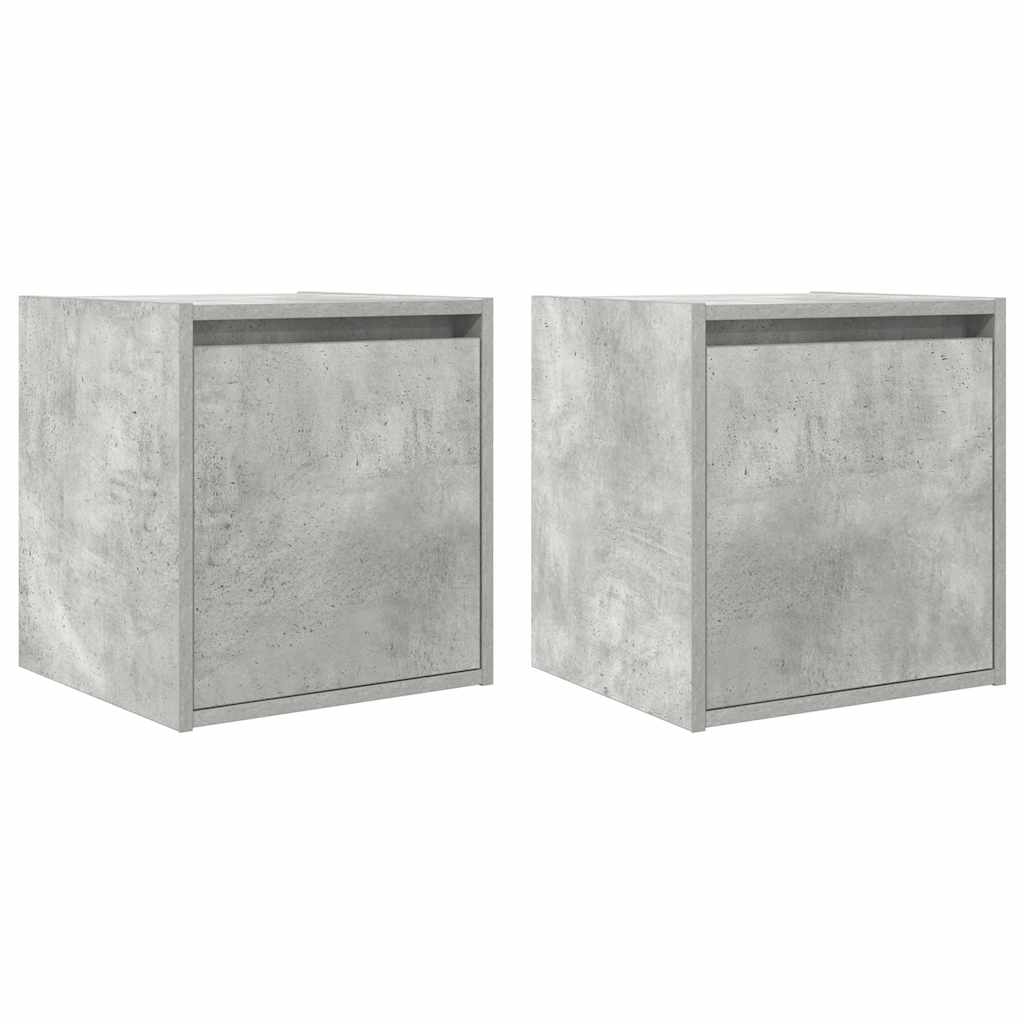 vidaXL Wand-Nachttische 2 Stk. Betongrau 38x34x40 cm