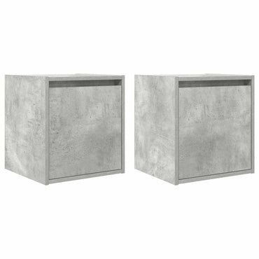 vidaXL Wand-Nachttische 2 Stk. Betongrau 38x34x40 cm