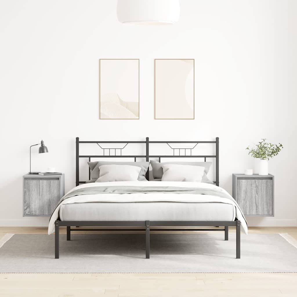 vidaXL Wand-Nachttische 2 Stk. Grau Sonoma 38x34x40 cm