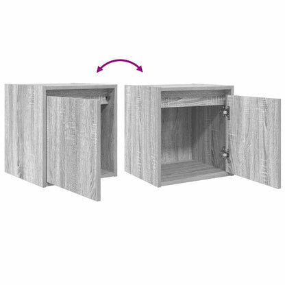 vidaXL Wand-Nachttische 2 Stk. Grau Sonoma 38x34x40 cm