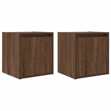 vidaXL Wand-Nachttische 2 Stk. Braun Eichen-Optik 38x34x40 cm