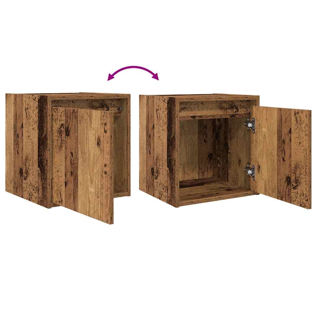 vidaXL Wand-Nachttisch Altholz-Optik 38x34x40 cm