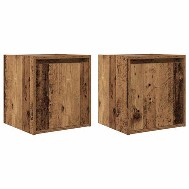 vidaXL Wand-Nachttische 2 Stk. Altholz-Optik 38x34x40 cm
