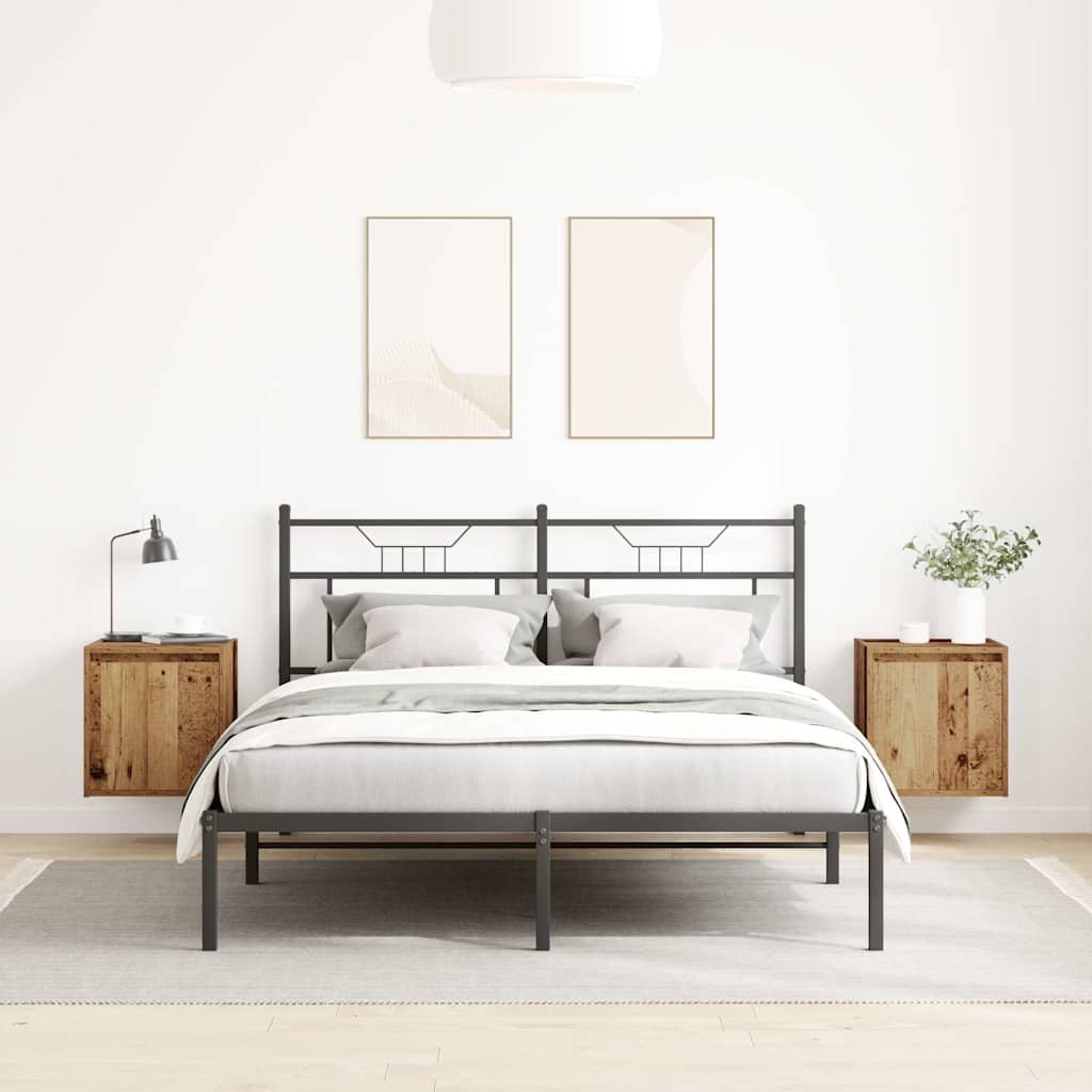 vidaXL Wand-Nachttische 2 Stk. Altholz-Optik 38x34x40 cm