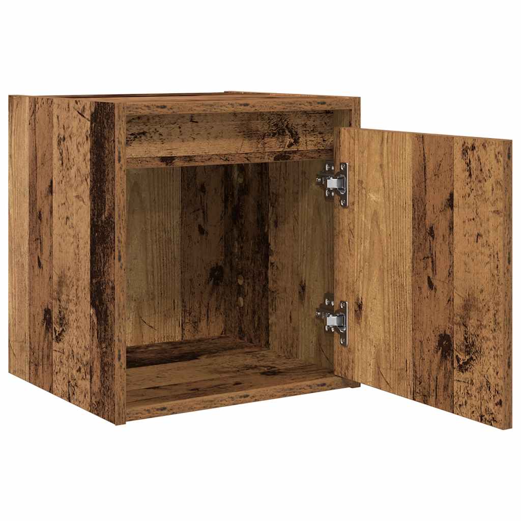 vidaXL Wand-Nachttische 2 Stk. Altholz-Optik 38x34x40 cm