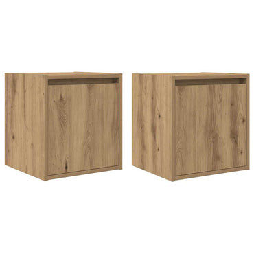 vidaXL Wand-Nachttische 2 Stk. Artisan-Eiche 38x34x40 cm