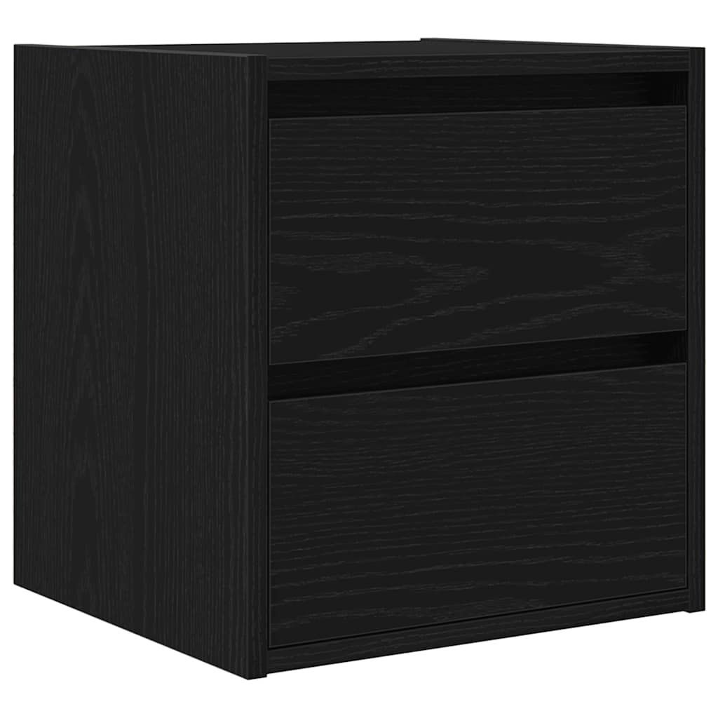 vidaXL Wand-Nachttisch Schwarz Eichen-Optik 38x34x40 cm