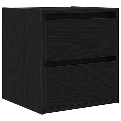 vidaXL Wand-Nachttisch Schwarz Eichen-Optik 38x34x40 cm