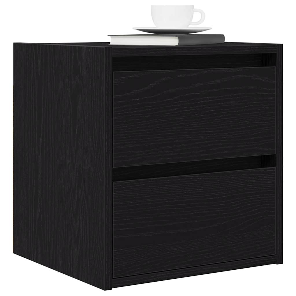 vidaXL Wand-Nachttisch Schwarz Eichen-Optik 38x34x40 cm