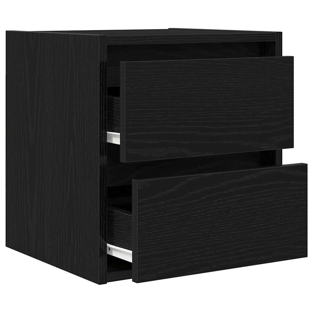 vidaXL Wand-Nachttisch Schwarz Eichen-Optik 38x34x40 cm
