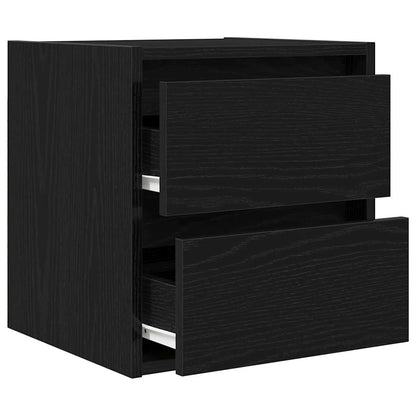 vidaXL Wand-Nachttisch Schwarz Eichen-Optik 38x34x40 cm