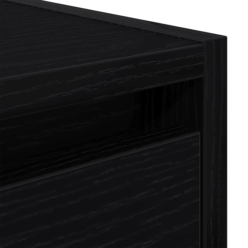 vidaXL Wand-Nachttisch Schwarz Eichen-Optik 38x34x40 cm
