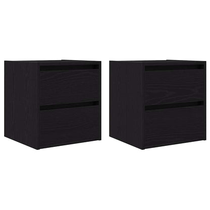 vidaXL Wand-Nachttische 2 Stk. Schwarz Eichen-Optik 38x34x40 cm
