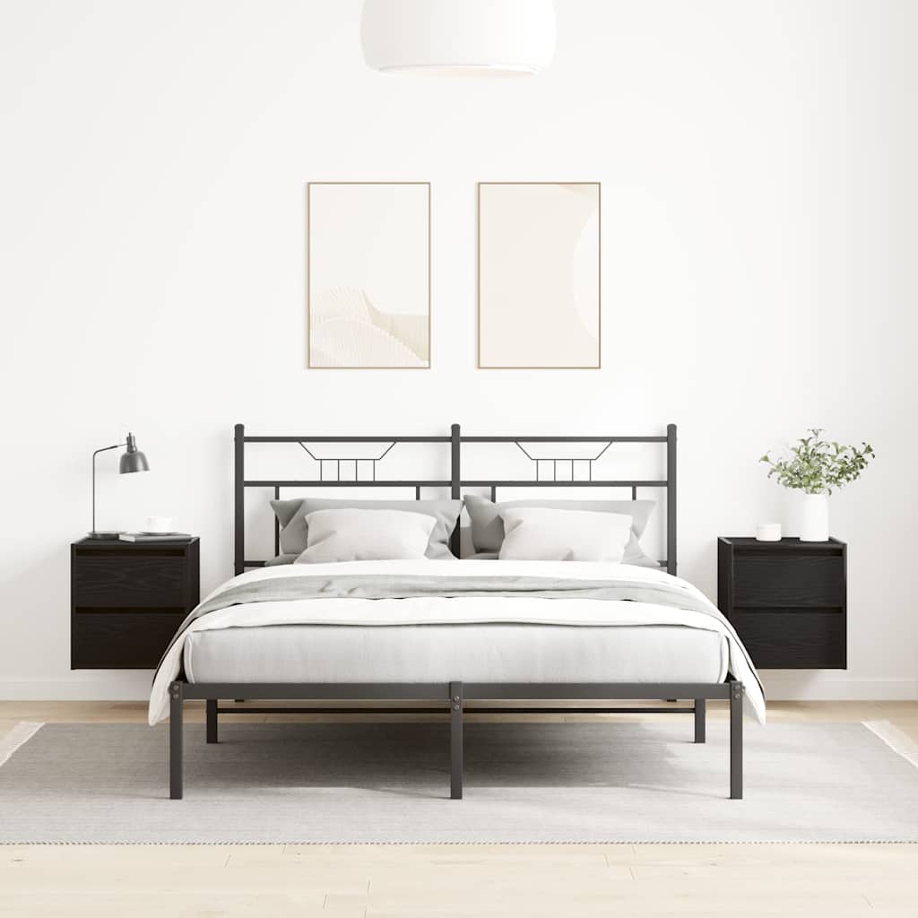 vidaXL Wand-Nachttische 2 Stk. Schwarz Eichen-Optik 38x34x40 cm