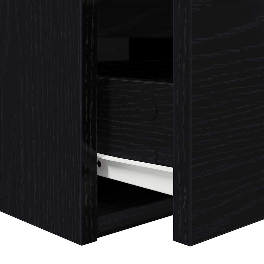 vidaXL Wand-Nachttische 2 Stk. Schwarz Eichen-Optik 38x34x40 cm