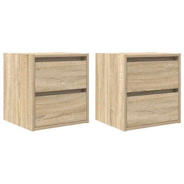 vidaXL Wand-Nachttische 2 Stk. Sonoma-Eiche 38x34x40 cm