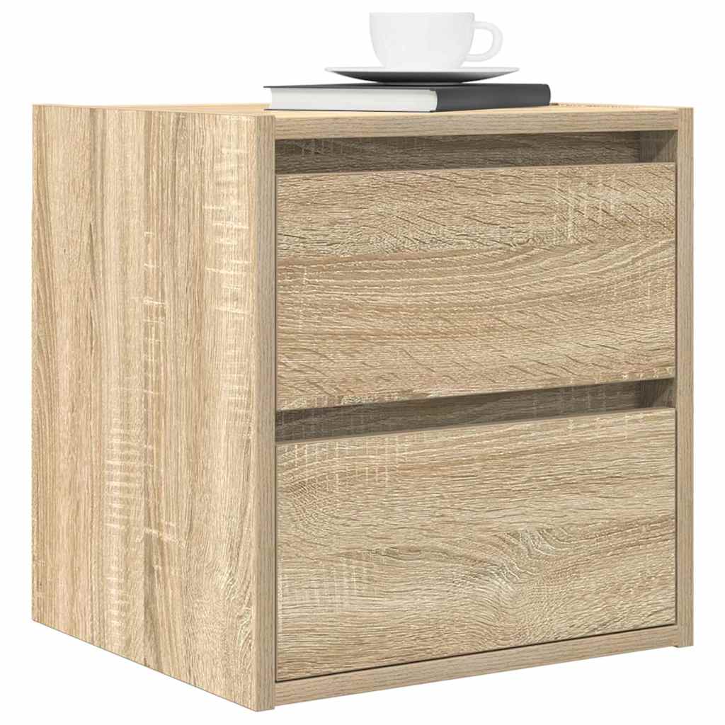 vidaXL Wand-Nachttische 2 Stk. Sonoma-Eiche 38x34x40 cm