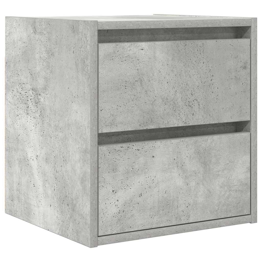 vidaXL Wand-Nachttisch Betongrau 38x34x40 cm
