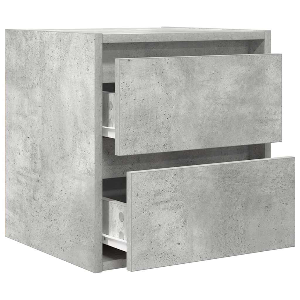 vidaXL Wand-Nachttisch Betongrau 38x34x40 cm