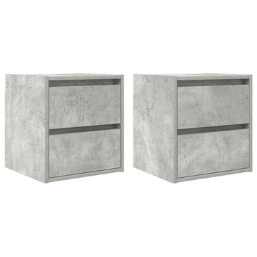 vidaXL Wand-Nachttische 2 Stk. Betongrau 38x34x40 cm