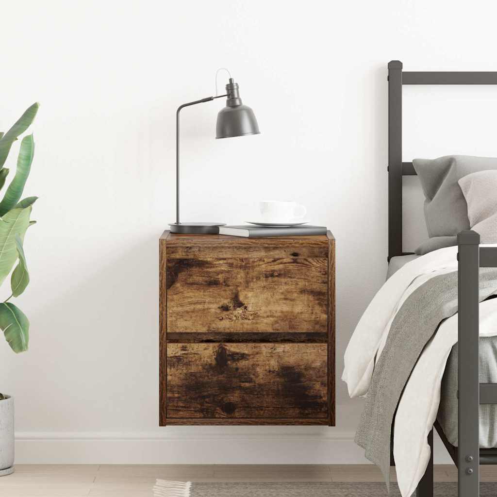 vidaXL Wand-Nachttisch Räuchereiche 38x34x40 cm