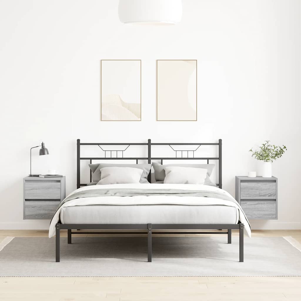 vidaXL Wand-Nachttische 2 Stk. Grau Sonoma 38x34x40 cm