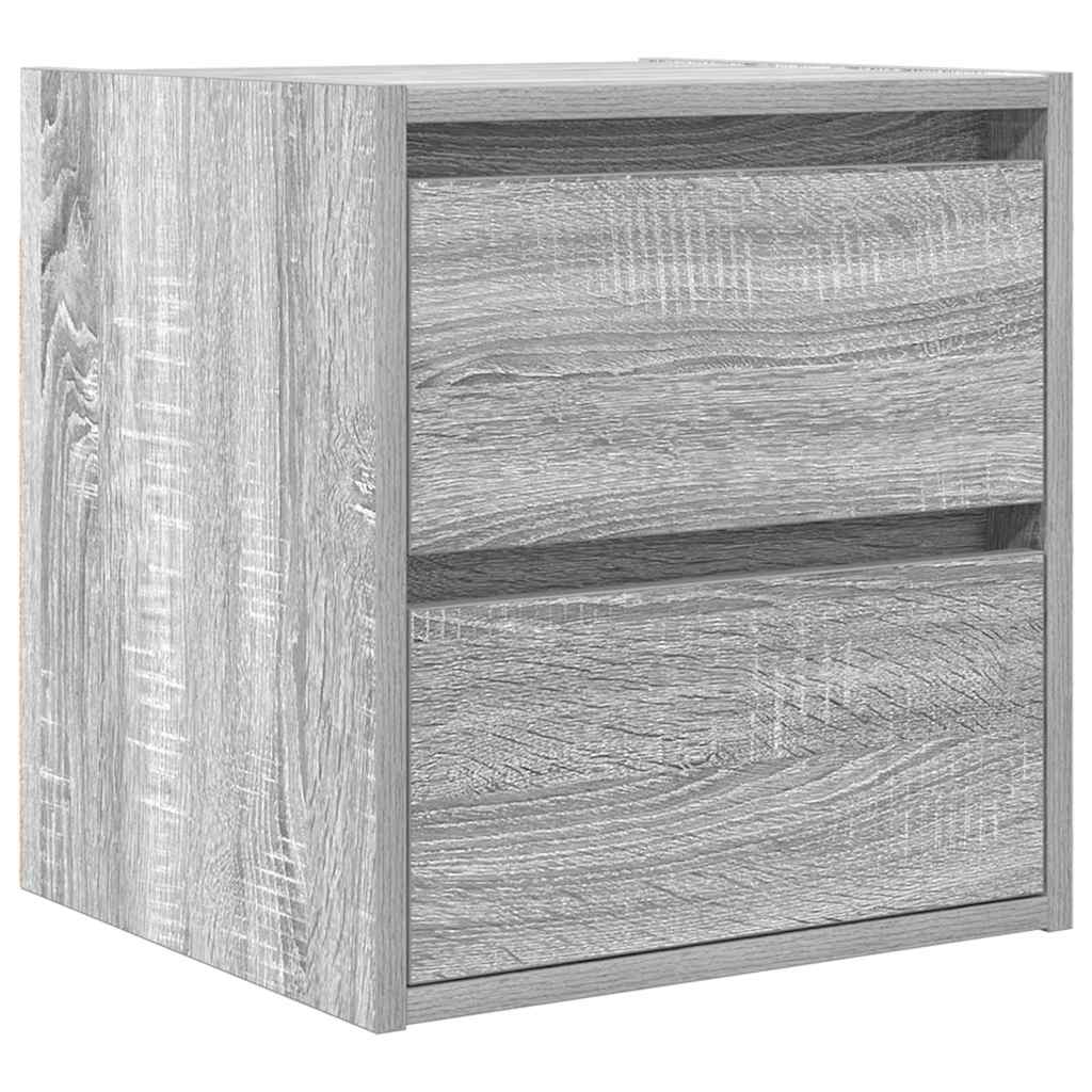 vidaXL Wand-Nachttische 2 Stk. Grau Sonoma 38x34x40 cm