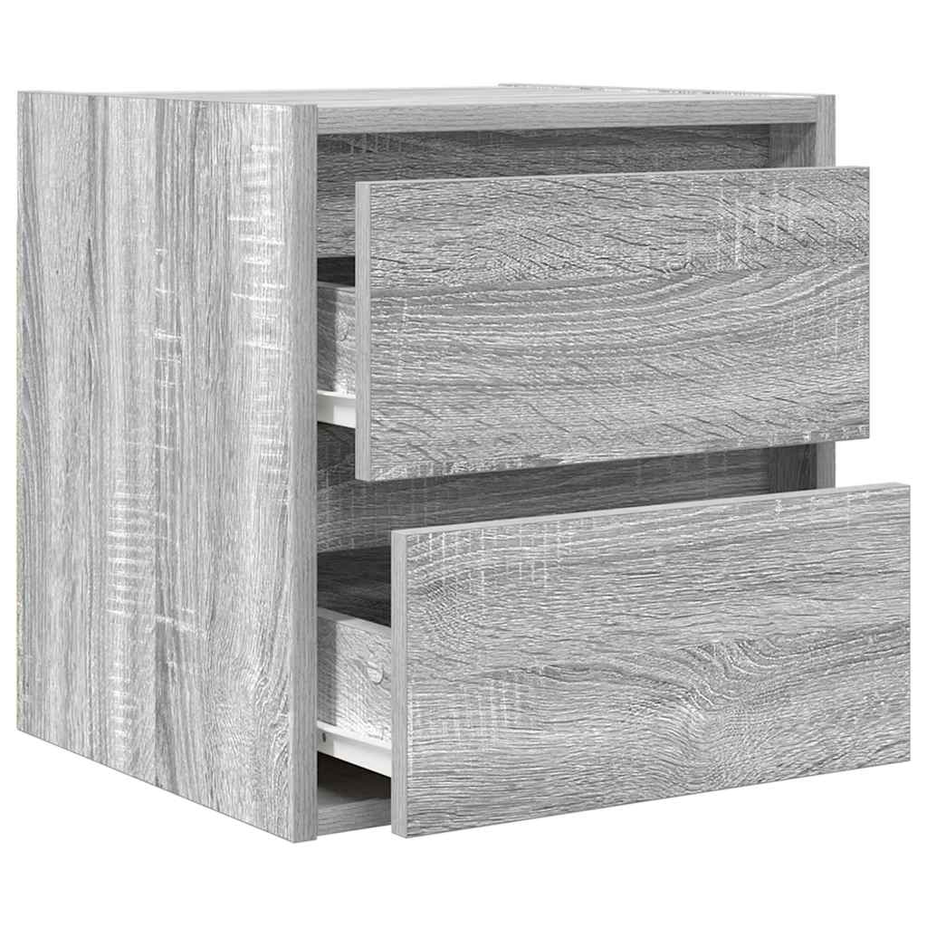 vidaXL Wand-Nachttische 2 Stk. Grau Sonoma 38x34x40 cm
