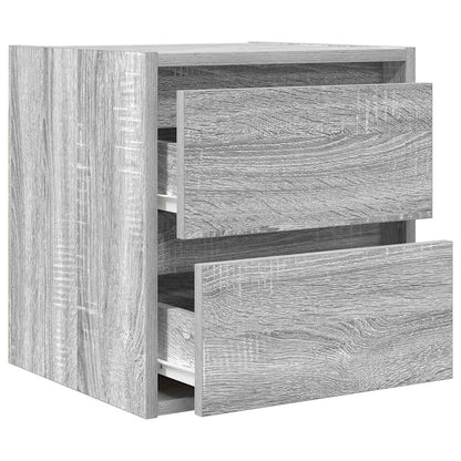 vidaXL Wand-Nachttische 2 Stk. Grau Sonoma 38x34x40 cm