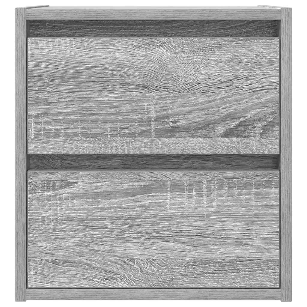 vidaXL Wand-Nachttische 2 Stk. Grau Sonoma 38x34x40 cm