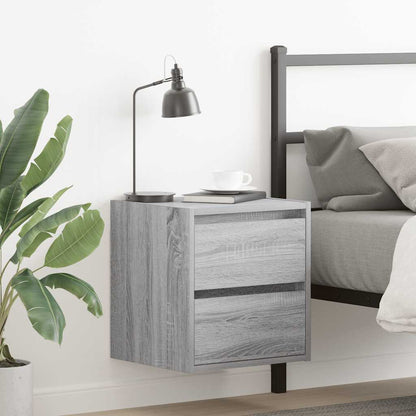 vidaXL Wand-Nachttische 2 Stk. Grau Sonoma 38x34x40 cm