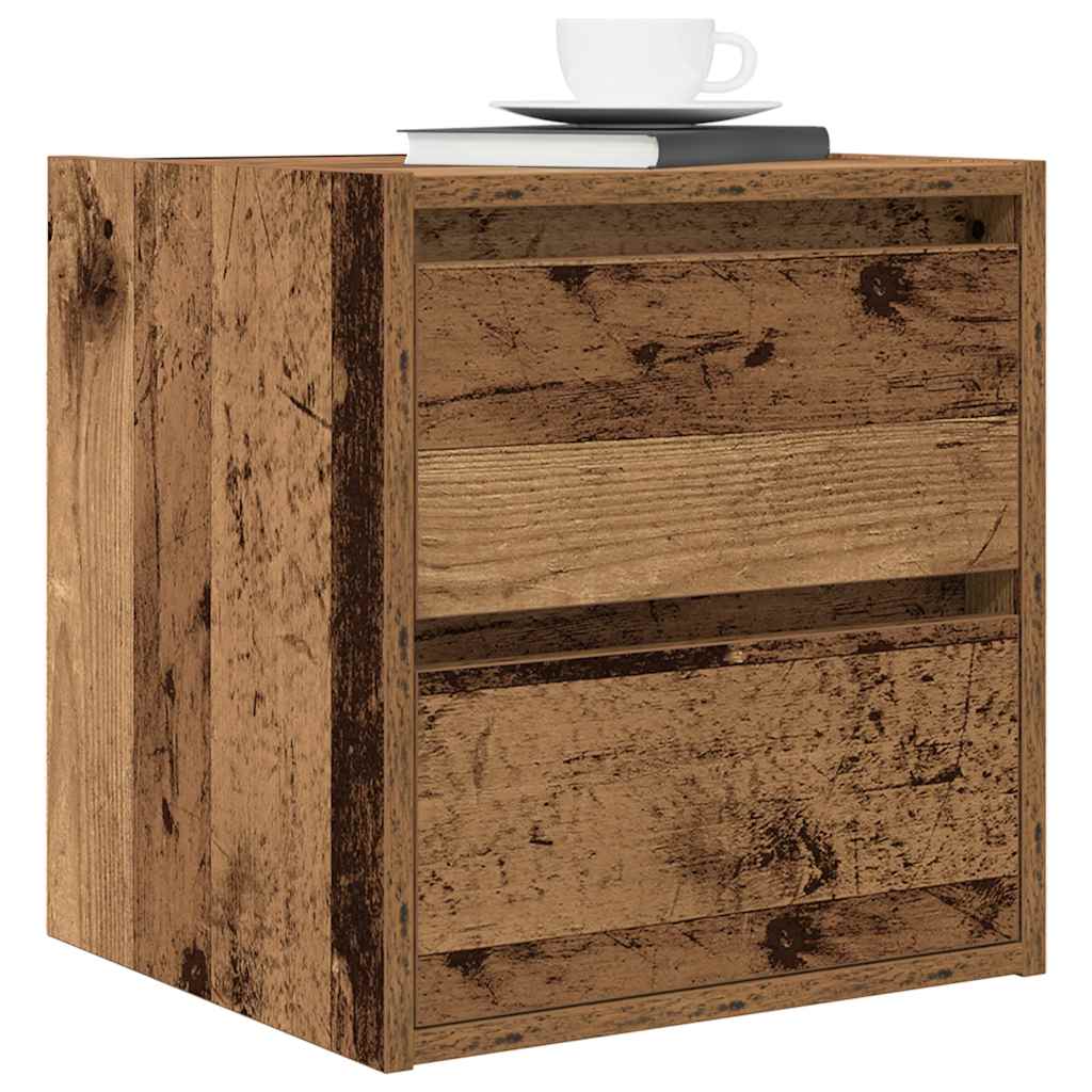 vidaXL Wand-Nachttisch Altholz-Optik 38x34x40 cm