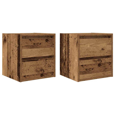 vidaXL Wand-Nachttische 2 Stk. Altholz-Optik 38x34x40 cm