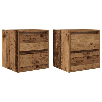 vidaXL Wand-Nachttische 2 Stk. Altholz-Optik 38x34x40 cm