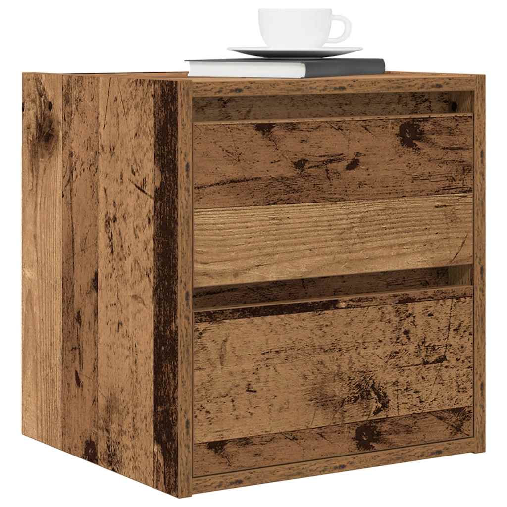 vidaXL Wand-Nachttische 2 Stk. Altholz-Optik 38x34x40 cm