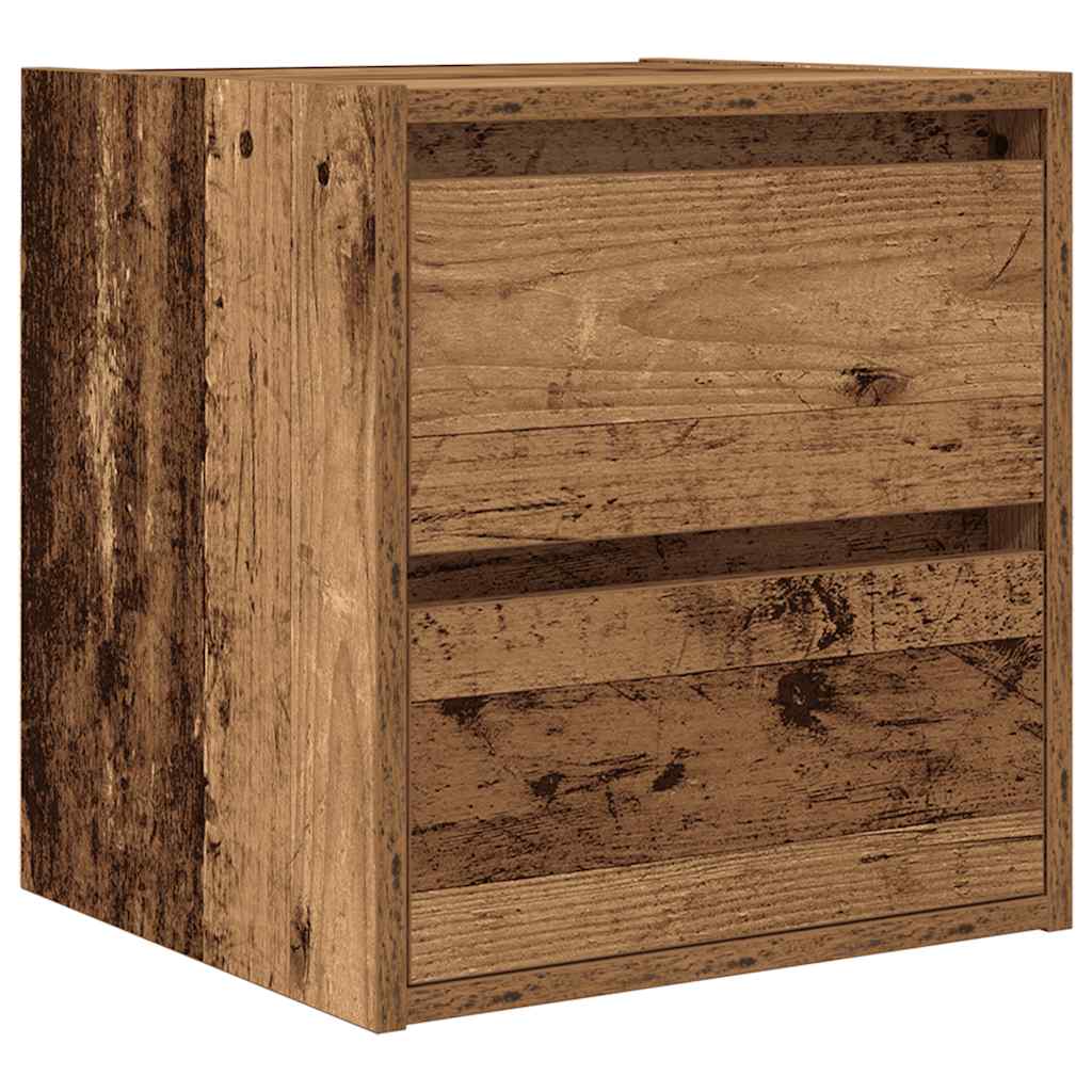 vidaXL Wand-Nachttische 2 Stk. Altholz-Optik 38x34x40 cm