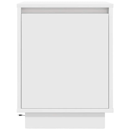 vidaXL Nachttisch mit LED-Leuchten Weiß 38x34x50 cm